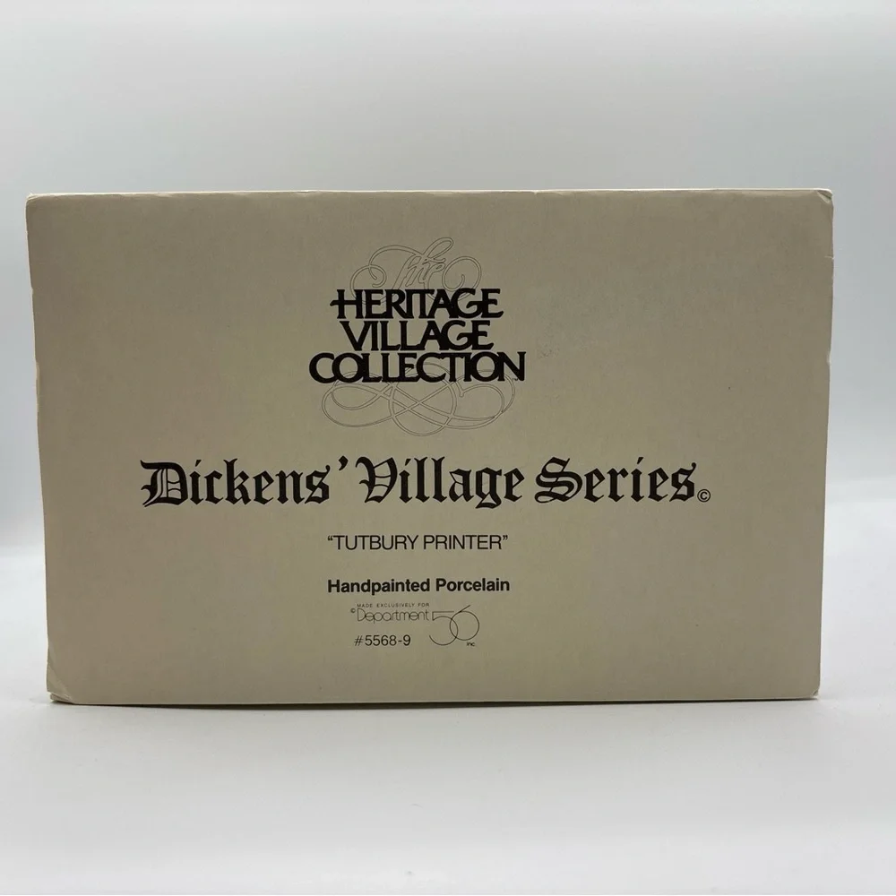 Department 56 1990 HVC Dickens‎ Village Series Tutbury Printer 5568-9 Vintage